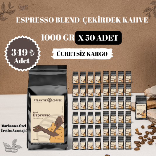 Atlantik Espresso Blend Çekirdek Kahve 50 X 1000GR