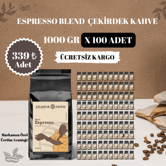 Atlantik Espresso Blend Çekirdek Kahve 100 X 1000GR