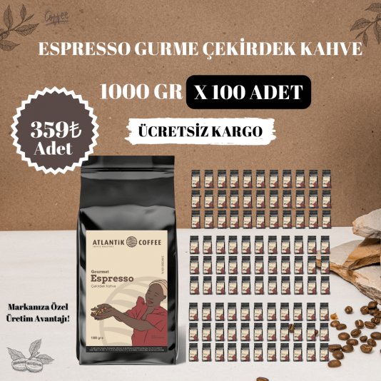 Atlantik Espresso Gurme Çekirdek Kahve 100 X 1000GR