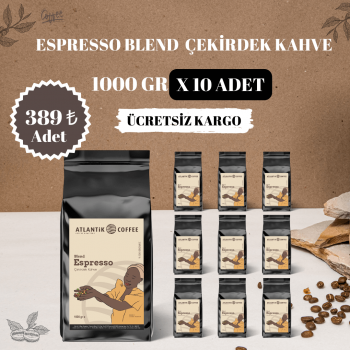 Atlantik Espresso Blend Çekirdek Kahve 10 X 1000GR